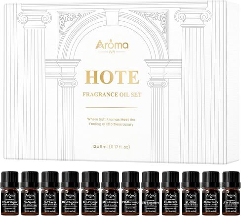 Hotel-Inspired Fragrance Oil Set- 12 x 5 mL Easy to Explore, Easy to Find Your Favorites, Essential Oils for Home for Diffuser My Way Diffuser Oil in Saudi Arabia