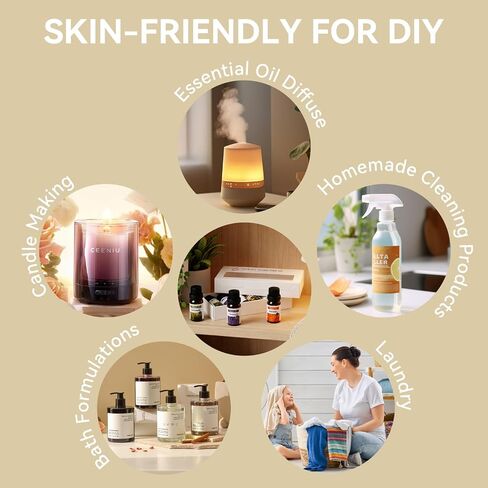 Essential Oils Sets - 6 Premium Fragrance Oils for Diffusers | Candles & Aromatherapy, Calm Mind, Sweet Dreams, Happy, Relax, Air Freshening, for Humidifiers, Massage, 6x10ML in Saudi Arabia
