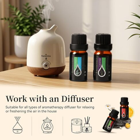 Essential Oils Set, 20 x 10ML Essential Oil Gift for Massage & Diffuser | Humidifiers, Sleep, Refreshing, Cars & Home Products, Eucalyptus, Lavender, Peppermint, Tea Tree More Aromatherapy Oil in Saudi Arabia