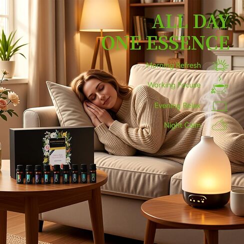 Essential Oils Set, 20 x 10ML Essential Oil Gift for Massage & Diffuser | Humidifiers, Sleep, Refreshing, Cars & Home Products, Eucalyptus, Lavender, Peppermint, Tea Tree More Aromatherapy Oil in Saudi Arabia