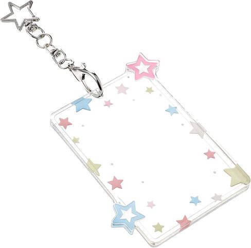 Acrylic Photocard Holder 3" Photo Card Holder Keychain Transparent Y2K Charm Holders Cute Clear Case Collectible Photocards Storage Accessories with Star Pendant for Idol Card Photos Album in Kuwait