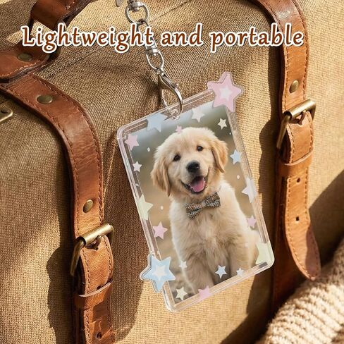Acrylic Photocard Holder 3" Photo Card Holder Keychain Transparent Y2K Charm Holders Cute Clear Case Collectible Photocards Storage Accessories with Star Pendant for Idol Card Photos Album in Kuwait