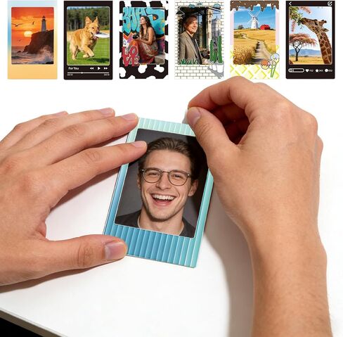 30 Pack 3 Inch Photo Border Stickers, Compatible for Fujifilm Instax Mini EVO/LiPlay/SE/12/11/9/8/7S/40/41/70/50S/90 & Polaroid – 2x3 Instant Film Frames, Self-Adhesive Mini Film Clear Stickers in Saudi Arabia