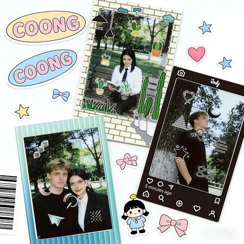 30 Pack 3 Inch Photo Border Stickers, Compatible for Fujifilm Instax Mini EVO/LiPlay/SE/12/11/9/8/7S/40/41/70/50S/90 & Polaroid – 2x3 Instant Film Frames, Self-Adhesive Mini Film Clear Stickers in Saudi Arabia