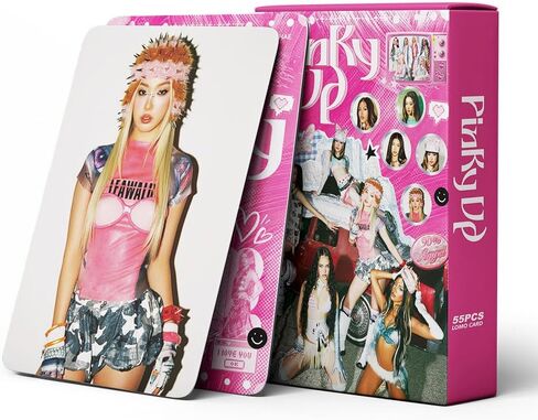 55Pcs Album Pinky UP Photocards Lomo Card Merch Cards Gifts for Boys and Girls Birthdays Party Celebration Decoration in Kuwait