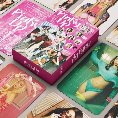 55Pcs Album Pinky UP Photocards Lomo Card Merch Cards Gifts for Boys and Girls Birthdays Party Celebration Decoration in Kuwait
