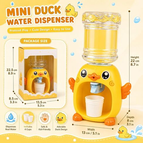 LUOZZY Mini Water Dispenser for Kids Cartoon Piggy Frog Water Machine Kids Drinking Water Fountains Toys for Kids (Duck) in Saudi Arabia