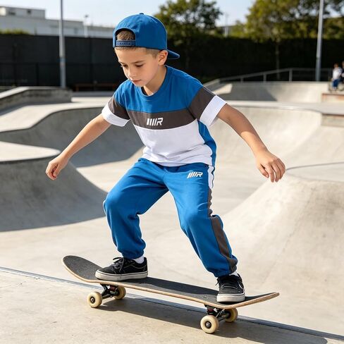 Boys' Casual Outfits College Style Graphic Letter Print T-Shirt & Long Pants Spring/Summer Clothes Set in Saudi Arabia