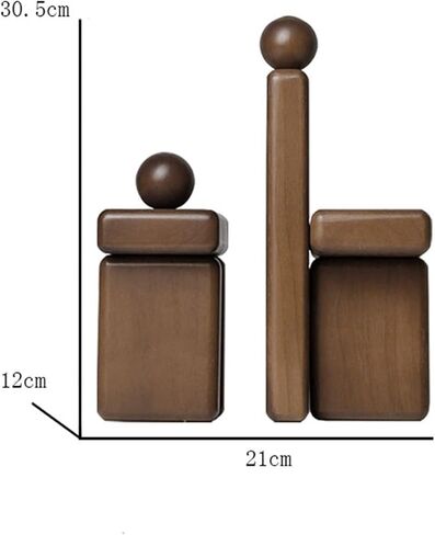 Bookend Support Geometric Decorative Bookends, Modern Wooden for Office Desk, Book Shelf, Room Decor, Home, Stand or Organizer Bookends in Kuwait