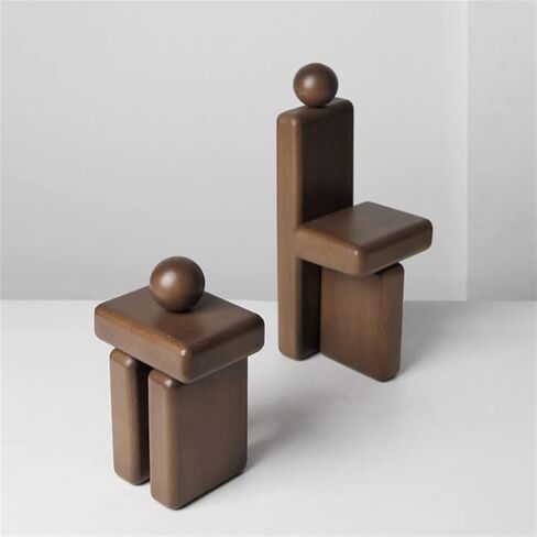 Bookend Support Geometric Decorative Bookends, Modern Wooden for Office Desk, Book Shelf, Room Decor, Home, Stand or Organizer Bookends in Kuwait