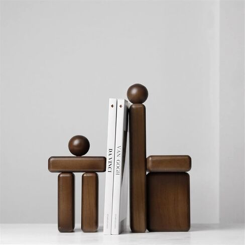 Bookend Support Geometric Decorative Bookends, Modern Wooden for Office Desk, Book Shelf, Room Decor, Home, Stand or Organizer Bookends in Kuwait
