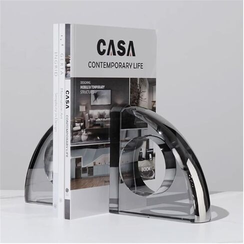 دعم غلاف الكتاب ذو الفتحة المستديرة الكريستالية، زوج واحد من منظم الكتب المزخرف لسطح المكتب وغير القابل للانزلاق للمكتب والمنزل ودفاتر المكتب in Kuwait