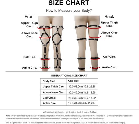 Women’s Adjustable Faux Leather Leg Harness, Gothic Punk Thigh Garter Belt with Alloy Rings, Multi-Strap Leg Accessory for Festival, Rave, Cosplay & Clubwear (Fit Thigh 12.6-22.8in) in Saudi Arabia