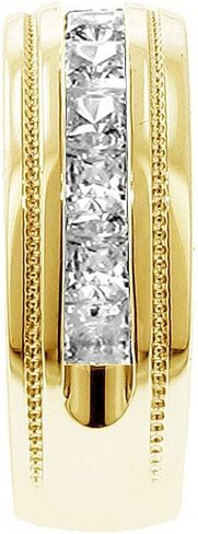 1.00 CT TW Princess Cut Diamond Men's Ring in 14k Yellow Gold Channel Setting in Saudi Arabia