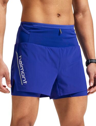 Haimont APEX Men's 4" Trail Running Shorts 2 in 1 Lightweight Quick Dry Race Shorts with Compression Liner and Storage in Kuwait