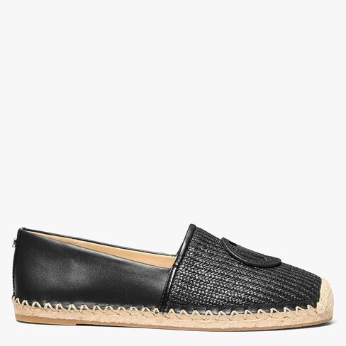Michael Kors Women's Kenzie Espadrille, Silver-Tone Hardware, Black, 8.5 in Kuwait