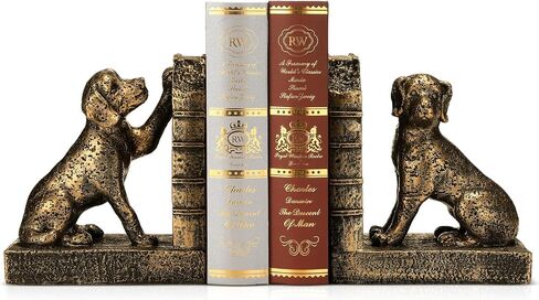 Tatuo 2 Pcs Decorative Rabbit Bookends for Shelves, Bunny Gift Book Ends for Heavy Books Animal Stopper Retriever Statues Bookends with Anti-Slip Base for Book Lover Home Bookshelf, Bronze in Kuwait