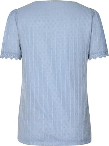 Short Sleeve Lace Crochet Boho Tops for Women Dressy Casual Blouse Summer Tops 2026 Trendy Shirts in Kuwait