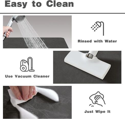 TYUU Bath Mat, Bathroom Rugs Non Slip Washable Thin Absorbent Quick Dry Bath Mat Fits Under Door Bathroom Floor Mat Perfect for Bath, Shower, or Sink 16"x24" Dark Grey in Saudi Arabia