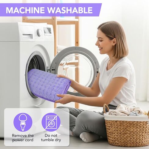 Heating Pad for Back Pain Relief - 33"x17" Extra Large Electric Heat Pad,6 Heat Settings &4 Auto Off, Machine Washable,Overheat Protection,for Shoulders,Neck,Period Cramps,Gifts for Women Mom [Purple] in Kuwait