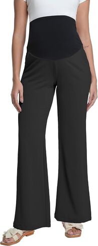 V VOCNI سراويل الأمومة واسعة الساق Palazzo Flowy Pants كاجوال للشاطئ فضفاضة للحمل in Kuwait