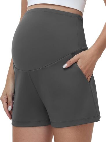 Maternity Athletic Shorts for Women Over Belly Stretchy Workout Yoga Casual Summer Comfy Pregnancy Clothes in Saudi Arabia