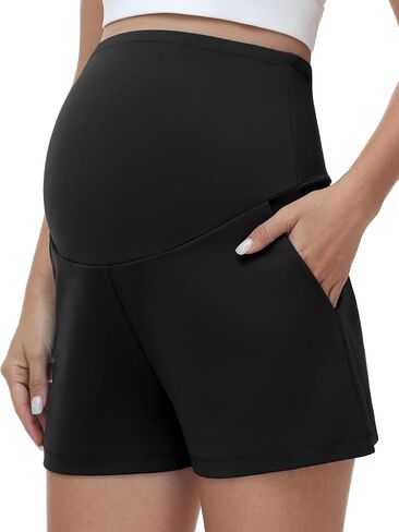 Maternity Athletic Shorts for Women Over Belly Stretchy Workout Yoga Casual Summer Comfy Pregnancy Clothes in Saudi Arabia