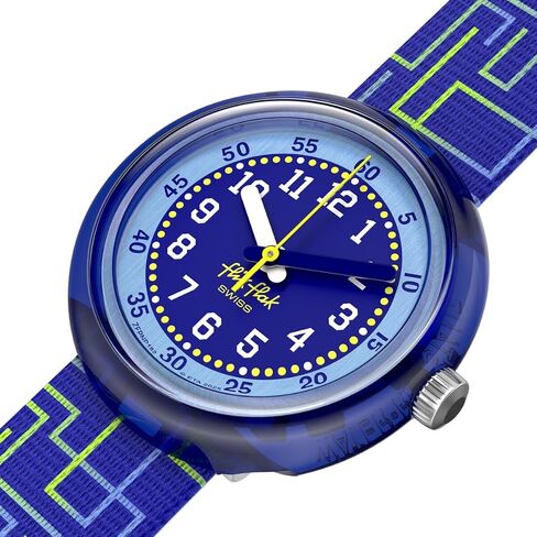 Flik Flak Boys Kids Watch Casual Blue Bio-sourced Quartz Waterproof Crazy Maze in Kuwait