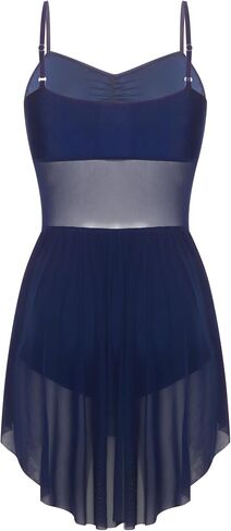 Lyrical Contemporary Dance Costumes for Women,Camisole Skirted Leotard Asymmetrical Tulle Dance Dress in Saudi Arabia