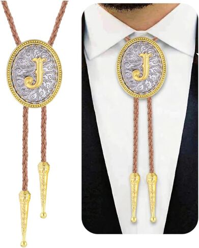 Bolo Tie for Women - Western Cowboy Gold Bolo Tie Leather Necktie Necklace Halloween Ties Accessories for Women in Saudi Arabia
