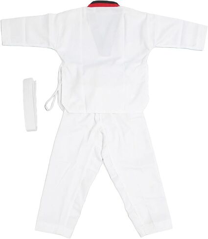 Taekwondo Suit Kids Taekwondo Dobok UniformTaekwondo Suit, Polyester and Cotton Kids UniTaekwondo Uniform with Beltform V Neck Flexible Breathable for TrainingCostumes (M) in Kuwait