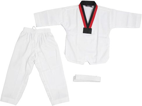 Taekwondo Suit Kids Taekwondo Dobok UniformTaekwondo Suit, Polyester and Cotton Kids UniTaekwondo Uniform with Beltform V Neck Flexible Breathable for TrainingCostumes (XXS) in Kuwait