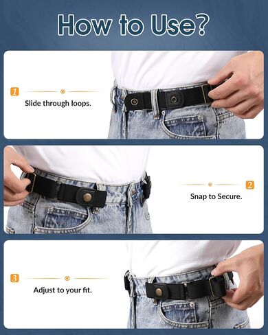 4 Packs No Buckle Elastic Belts for Women/Men Buckleless Belt Invisible Stretch Belts for Jeans Pants in Kuwait