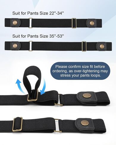 4 Packs No Buckle Elastic Belts for Women/Men Buckleless Belt Invisible Stretch Belts for Jeans Pants in Kuwait