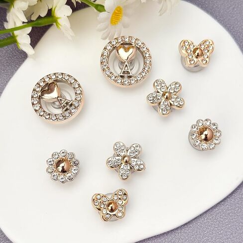 20Pcs Gold Croc Charms for Women Girls, Mothers Day Gifts for Mom,Bling Rhinestone Shoe Accessories for Clogs Sandals,Queen Word Ballet Girl Violin Decorations for Birthday or Party Gift in Kuwait