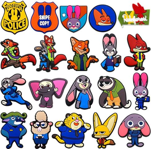 20Pcs Zootopia 2 Shoe Decoration Charms for Croc Clog Sandals, Shoe Accessories Charms for Adults in Saudi Arabia