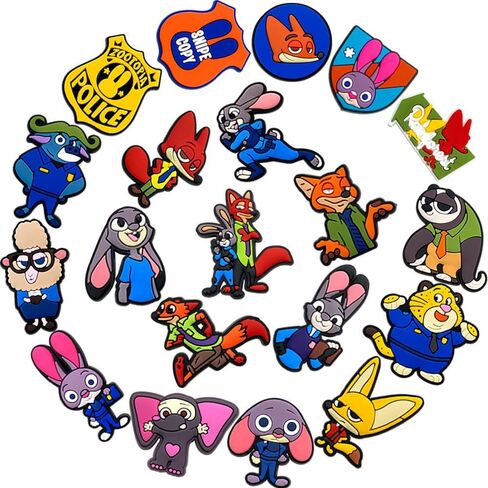 20Pcs Zootopia 2 Shoe Decoration Charms for Croc Clog Sandals, Shoe Accessories Charms for Adults in Saudi Arabia