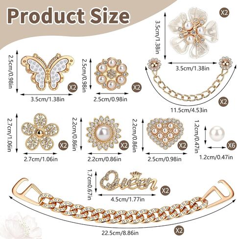 24PCS Bling Shoe Charms Set with Chains,Flowers,Butterfly – Sparkling Rhinestone Shoe Accessories, DIY Shoe Jewelry Kit for Women Girls, Party Favors for Birthday Holidy Summer Gift in Saudi Arabia