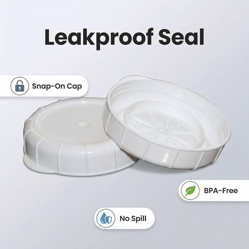 12 Pack Glass Milk Bottle Caps, 48mm (1.87 Inch) Snap-On Replacement Lids, BPA-Free Airtight Seal Milk Bottle Tops for Standard Glass Milk Bottles, Leak-Proof Dairy Container Covers(White) in Saudi Arabia