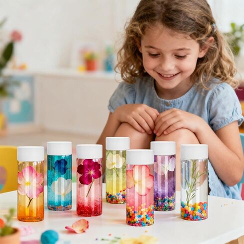 Tlence 24 Pack Sensory Bottles with Lids, 12 OZ/ 350 ML Empty Plastic Bottle, Leakproof Drink Container Bulk, Reusable Clear Calming Jars for Classroom Party, Great for Juice Milk Water Beverages in Saudi Arabia