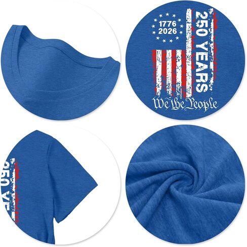 250 Anniversary USA Shirt Women American Flag Shirts V Neck 4th of July T Shirt 250 Years Patriotic Eagle Tees in Kuwait