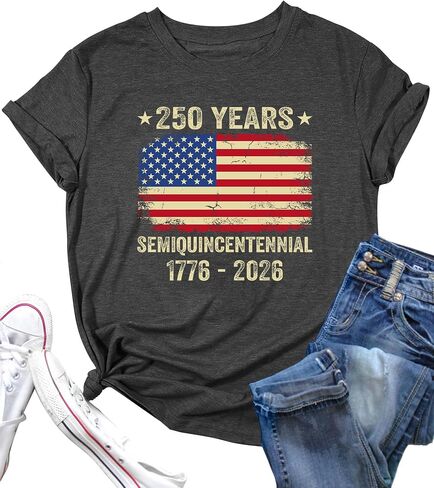 250 Anniversary USA Shirt Women American Flag Shirts V Neck 4th of July T Shirt 250 Years Patriotic Eagle Tees in Kuwait