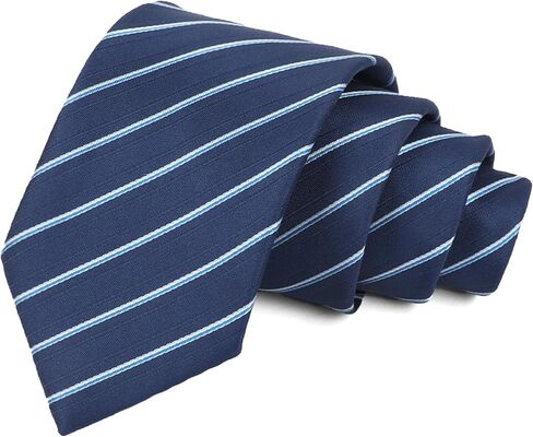 Blue Striped Ties for Men Women 3.15" Classic Necktie for Wedding Business Prom Graduation, 57 inch Long Formal Neck Tie in Kuwait