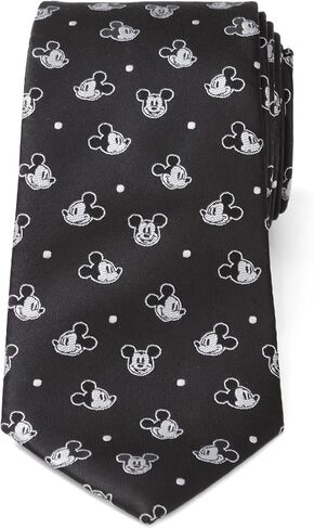Cufflinks Inc. ربطة عنق Mickey Dot Black للرجال - ربطة عنق بنمط شخصية، تصميم أبيض وأسود، عرض 7.62 سم، مزيج من البوليستر والحرير in Kuwait