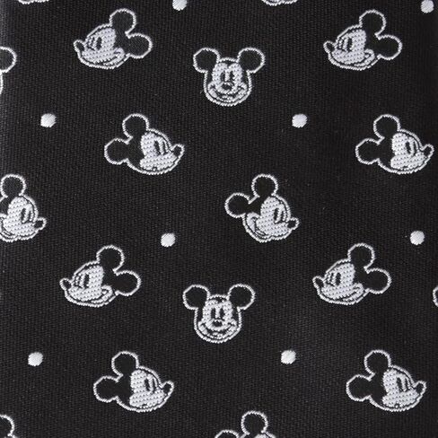 Cufflinks Inc. ربطة عنق Mickey Dot Black للرجال - ربطة عنق بنمط شخصية، تصميم أبيض وأسود، عرض 7.62 سم، مزيج من البوليستر والحرير in Kuwait