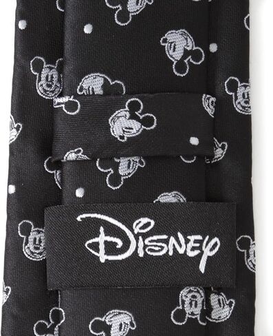 Cufflinks Inc. ربطة عنق Mickey Dot Black للرجال - ربطة عنق بنمط شخصية، تصميم أبيض وأسود، عرض 7.62 سم، مزيج من البوليستر والحرير in Kuwait