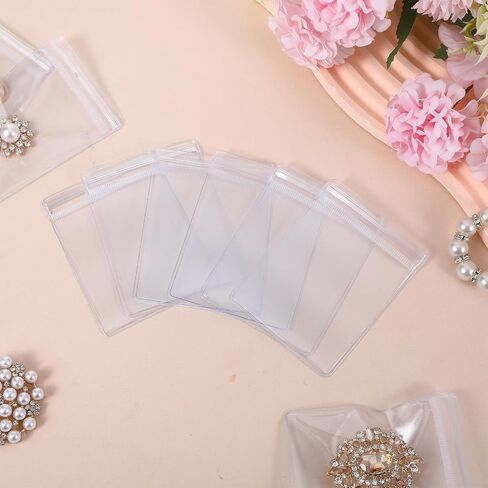 أكياس مجوهرات PVC مضادة للتشويه، 20 قطعة من أكياس تخزين المجوهرات الشفافة، حقيبة مجوهرات بلاستيكية ذاتية الغلق مع سحاب، حقيبة صغيرة محكمة الغلق لتغليف السوار والقرط والقلادة in Kuwait