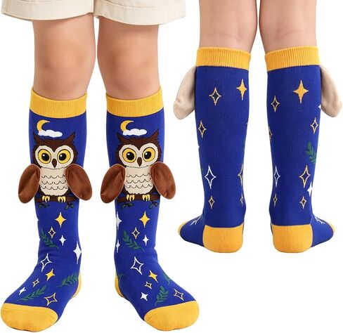 Crazy Socks for Girls, Mismatched Silly Knee High Socks, Wacky Funny Cute Novelty Gifts Sock for Crazy Sock Day in Saudi Arabia