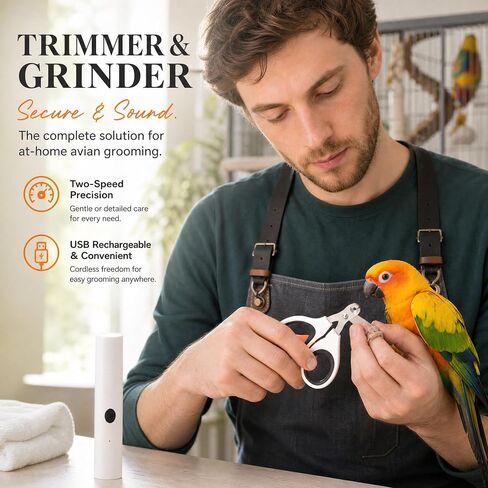 LED Pet Bird Nail Grinder, Electric Beak File Tool for Budgerigars, Parakeets, Conure, Lovebirds (White) in Kuwait