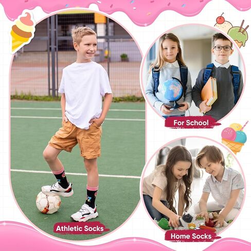 Eurzom 67 Socks Ice Cream Drip 6 7 جوارب مبتكرة ستة سبعة هدية تخرج عيد ميلاد للبنين والبنات in Kuwait